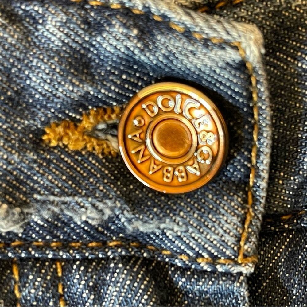 D & G Denim Jeans Short Shorts, Designer, Luxe, Distressed, EU 40, US 12 - Picture 6 of 8